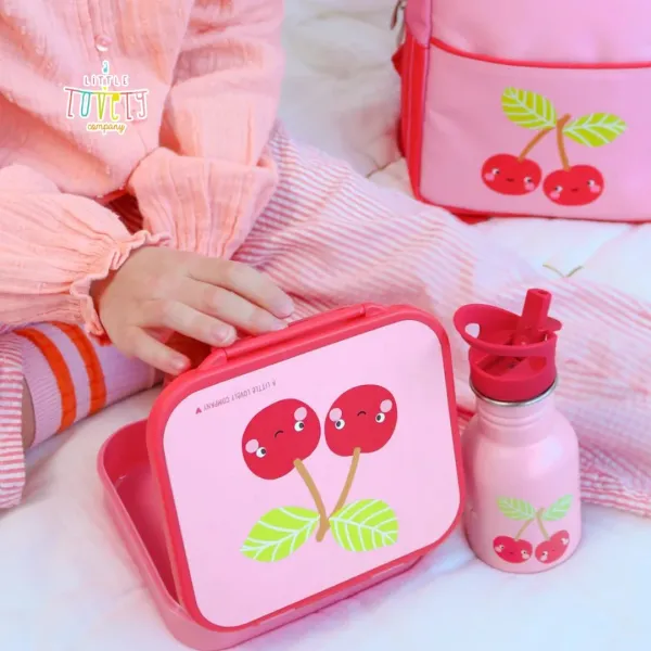 A Little Lovely Company | Φαγητοδοχείο Με Χωρίσματα 900ml - Happy Cherries