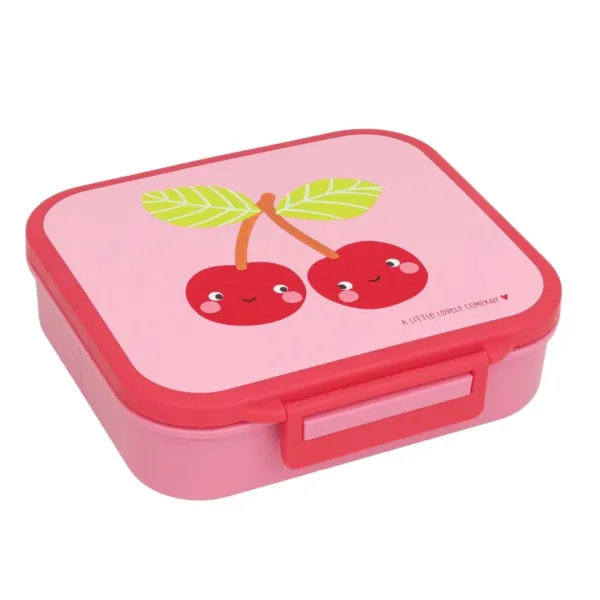 A Little Lovely Company | Φαγητοδοχείο Με Χωρίσματα 900ml - Happy Cherries