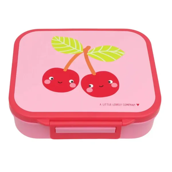 A Little Lovely Company | Φαγητοδοχείο Με Χωρίσματα 900ml - Happy Cherries