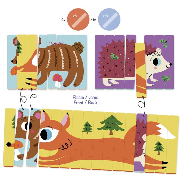 Avenue Mandarine | Εκπαιδευτικό Παζλ σε Στικς 64 τεμ - Ζώα του Δάσους 