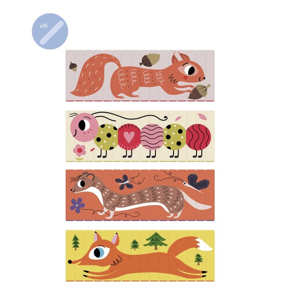 Avenue Mandarine | Εκπαιδευτικό Παζλ σε Στικς 64 τεμ - Ζώα του Δάσους 