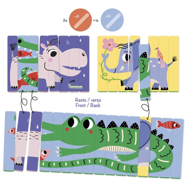 Avenue Mandarine | Εκπαιδευτικό Παζλ σε Στικς 64 τεμ - Ζώα της Σαβάνα