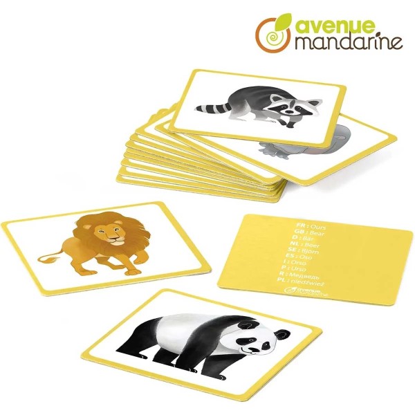 Avenue Mandarine | Εκπαιδευτικό Παιχνίδι Picture cards - Wild animals