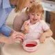 BabyOno | Μπολάκι σιλικόνης με λαβές, καπάκι & βάση με βεντούζα - Ροζ