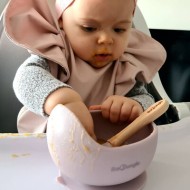 Bo Jungle | Μπολ σιλικόνης με βεντούζα και κουτάλι - Pink Bo Jungle | Μπολ σιλικόνης με βεντούζα και κουτάλι - Pink