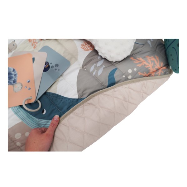 Bo Jungle | Χαλάκι δραστηριοτήτων και Βρεφικό γυμναστήριο με παιχνίδια και μαξιλαράκι - Ocean Bliss