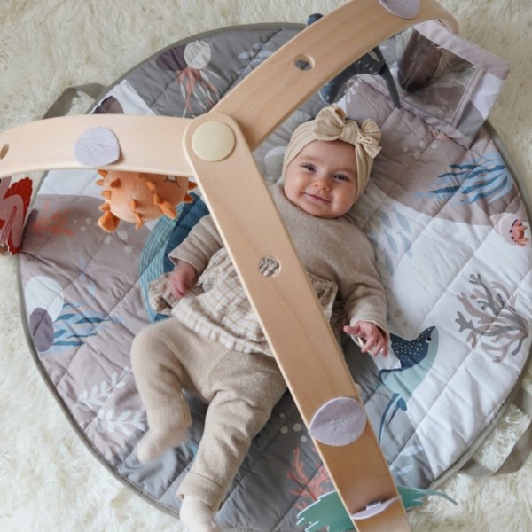 Bo Jungle | Χαλάκι δραστηριοτήτων και Βρεφικό γυμναστήριο με παιχνίδια και μαξιλαράκι - Ocean Bliss