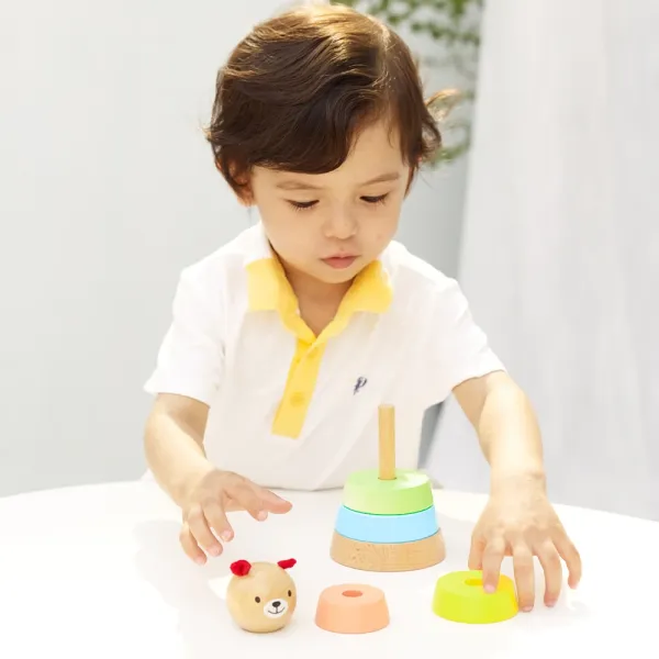 Classic World | Ξύλινη Πυραμίδα - Αρκουδάκι