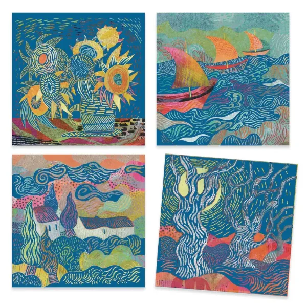 Djeco | Κατασκευή Inspired by Vincent Van Gogh- Δημιουργώ ξύνοντας Τοπία