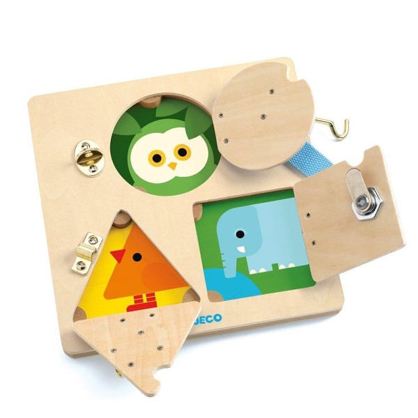 Djeco | Εκπαιδευτικό Παιχνίδι - Μαθαίνω να ανοιγοκλείνω κλειδαριές - Ζωάκια