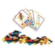 Djeco | Eκπαιδευτικό παιχνίδι σύνθεσης εικόνας με ξύλινα τουβλάκια - Οχήματα