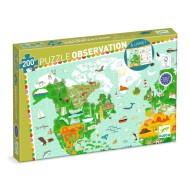 Djeco | Παζλ Παρατήρησης 200 τεμ - Παγκόσμιος χάρτης