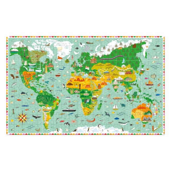 Djeco | Παζλ Παρατήρησης 200 τεμ - Παγκόσμιος χάρτης