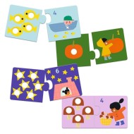 Djeco | 12 Παζλ με 2 κομμάτια - Μαθαίνω να μετρώ