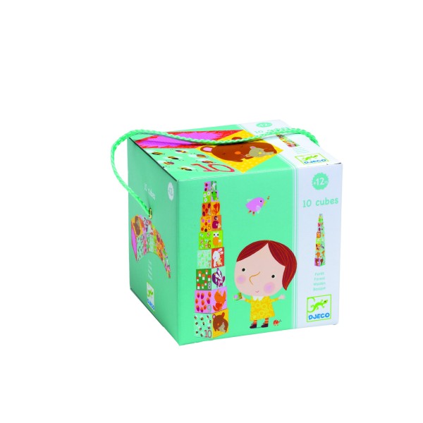 Djeco | 10 Κύβοι Στοίβαξης - Ζώακια του δάσους