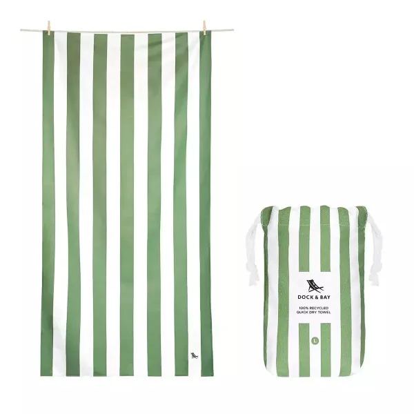 Dock & Bay | Πετσέτα Θαλάσσης Quickdry Cabana Μικροϊνών Large - Olive