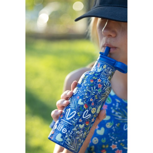 Ecolife | Παγούρι Θερμός x Vasiliki 500 ml - Blue