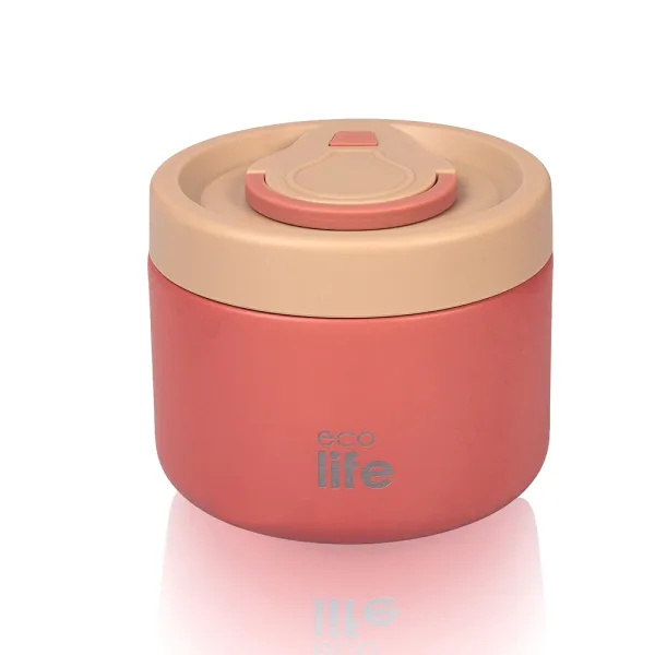 Ecolife | Θερμός Φαγητού 650ml Στρογγυλό - Κοραλλί
