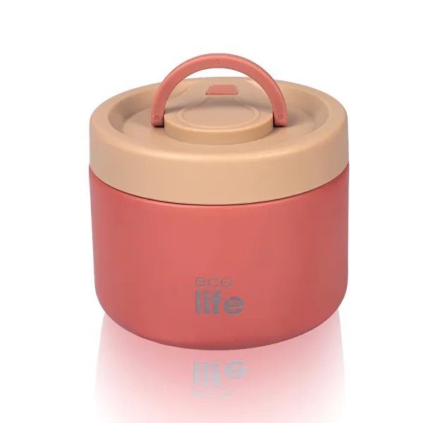Ecolife | Θερμός Φαγητού 650ml Στρογγυλό - Κοραλλί