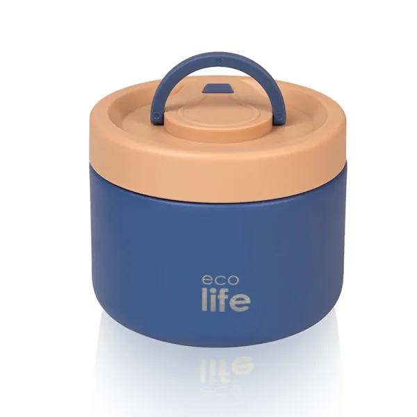 Ecolife | Θερμός Φαγητού 650ml Στρογγυλό - Μπλε