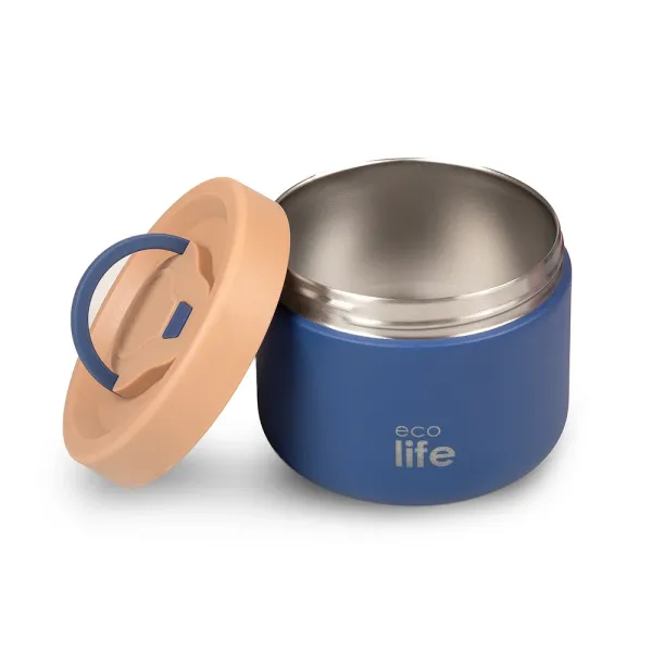 Ecolife | Θερμός Φαγητού 650ml Στρογγυλό - Μπλε