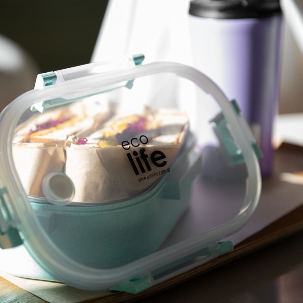 Ecolife | Φαγητοδοχείο Με Χώρισμα 900ml - Light Green