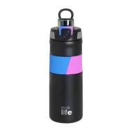 Ecolife | Μπουκάλι Θερμός - Black Thermos 500ml with Silicon Grip