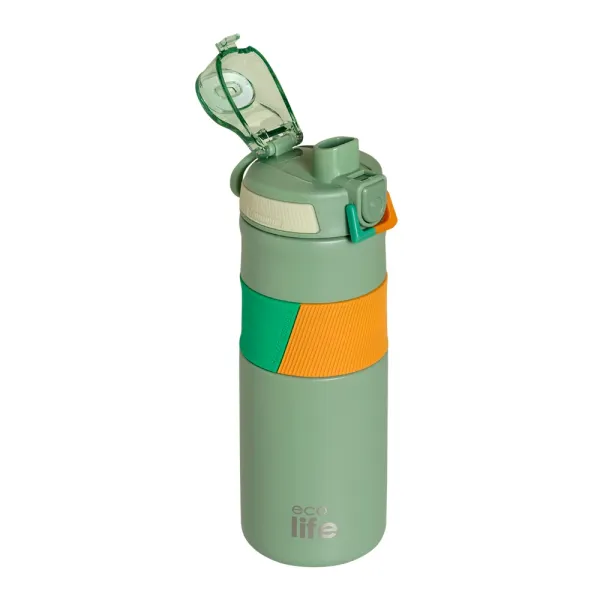 Ecolife | Μπουκάλι Θερμός - Green Thermos 500ml with Silicon Grip