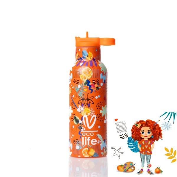 Ecolife | Παγούρι Θερμός x Vasiliki 500 ml - Ice