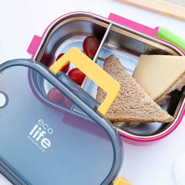 Ecolife | Φαγητοδοχείο 900ml - Deep Rose