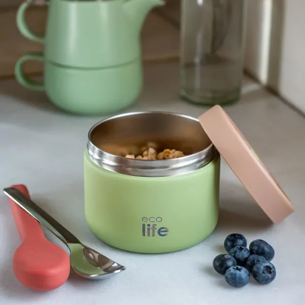 Ecolife | Θερμός Φαγητού 650ml Στρογγυλό - Πράσινο