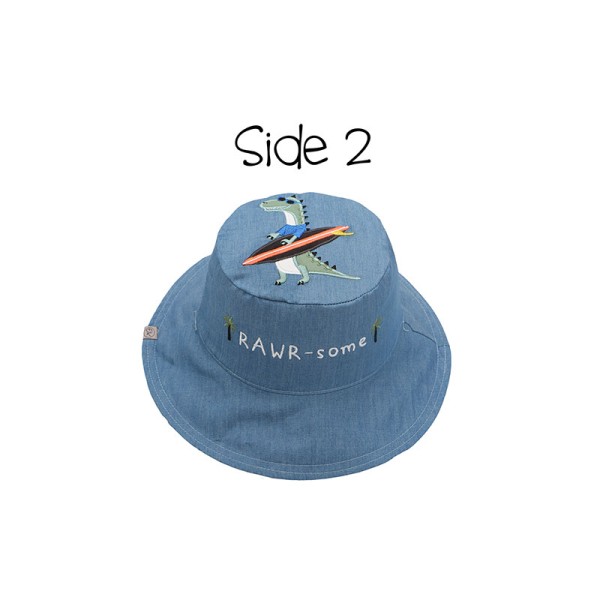 FlapJackKids | Καπέλο Διπλής Όψης UPF 50+ - Dino/Surf