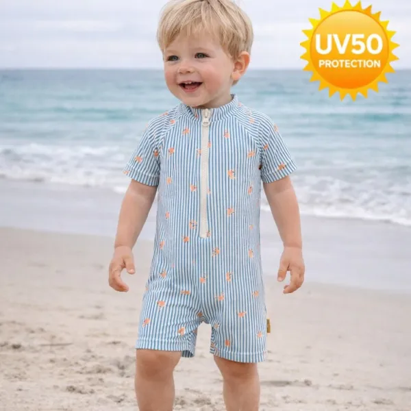 Fresk | Ολόσωμο Μαγιό Σορτς με Προστασία UV50 6-12m - Stripes & crabs