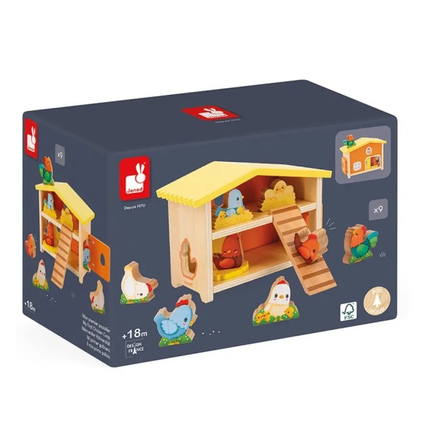 Janod | Παιχνίδι Ρόλων & Ενσφηνώματος - Το Πρώτο μου Κοτέτσι