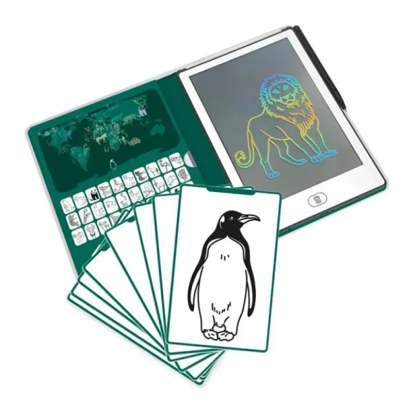 Kidywolf | Tablet ζωγραφικής με οθόνη LCD (30 κάρτες) - Animals Around The World