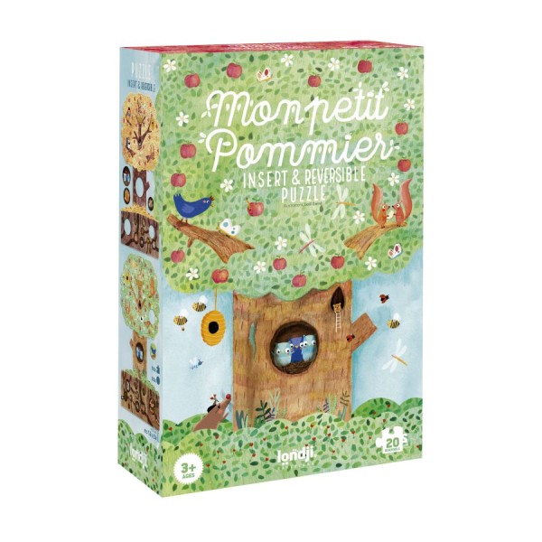 Londji | Παζλ Insert & Reversible Puzzle 20 τεμ - Mon Petit Pommier