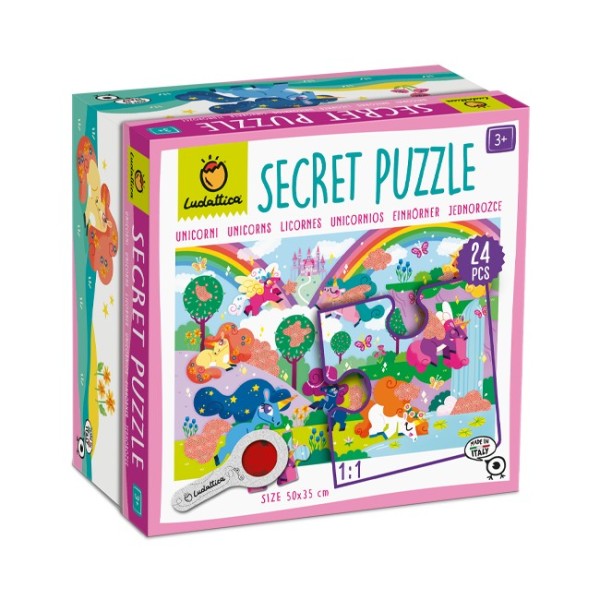 Ludattica | Secret Puzzle 24 τεμ - Unicorns