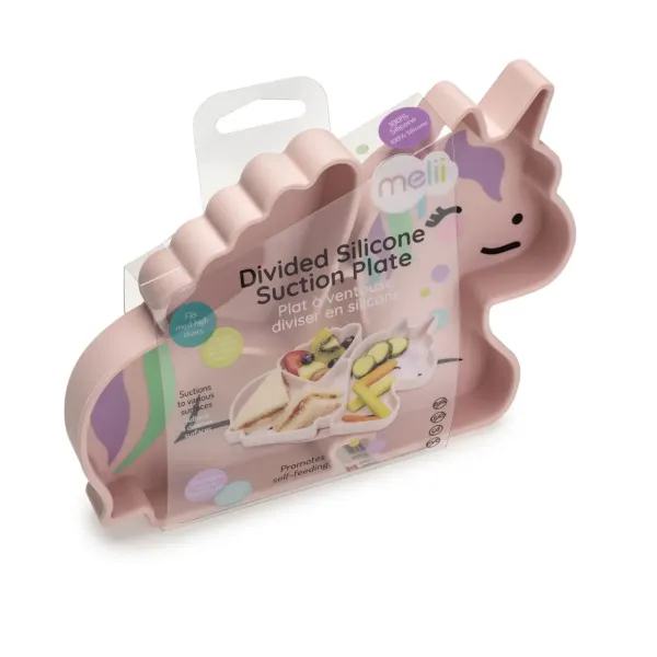 Melii | Πιάτο σιλικόνης με βεντούζα - Unicorn