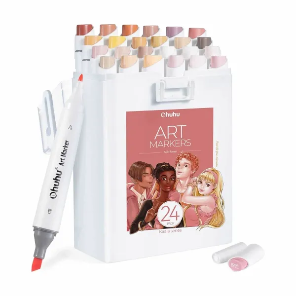 Ohuhu | Kaala Alcohol Art Markers - Σετ 24 τεμ. Skin Tone - Slim Broad and Fine