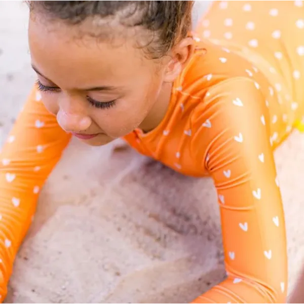 Swim Essentials | Ολόσωμο μαγιό με προστασία UPF50+ 4-6y - Orange Hearts