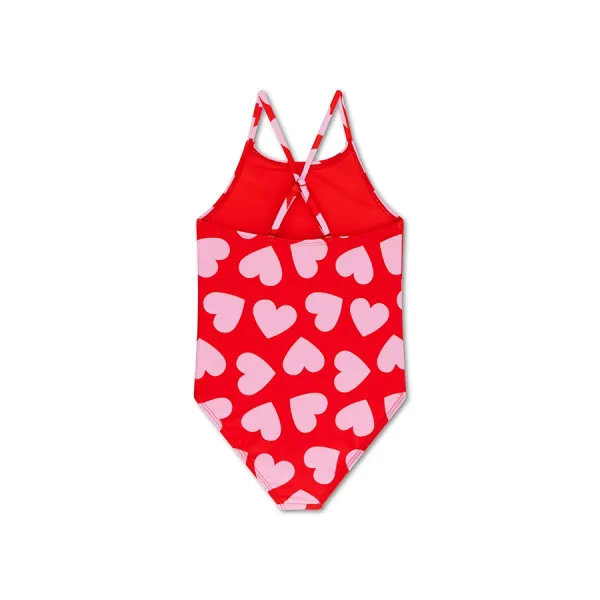 Swim Essentials | Ολόσωμο μαγιό με προστασία UPF50+ 6-8y - Red Hearts