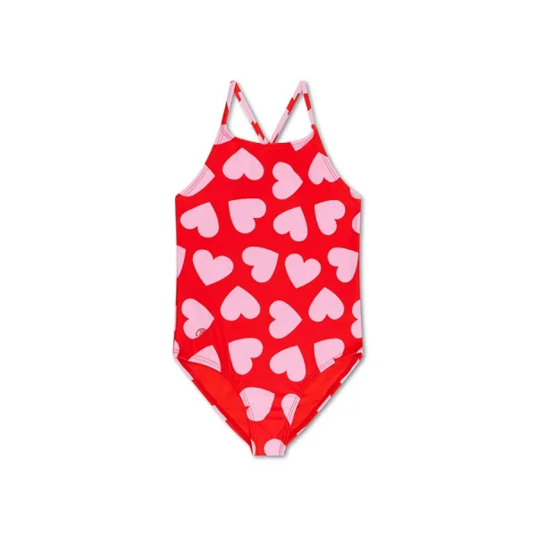 Swim Essentials | Ολόσωμο μαγιό με προστασία UPF50+ 6-8y - Red Hearts