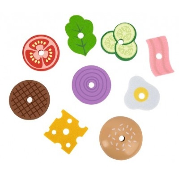 Tooky Toy | Παιχνίδι Λογικής Μπέργκερ από Ξύλο και Τσόχα