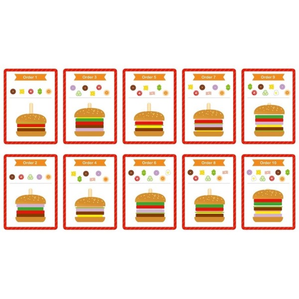 Tooky Toy | Παιχνίδι Λογικής Μπέργκερ από Ξύλο και Τσόχα