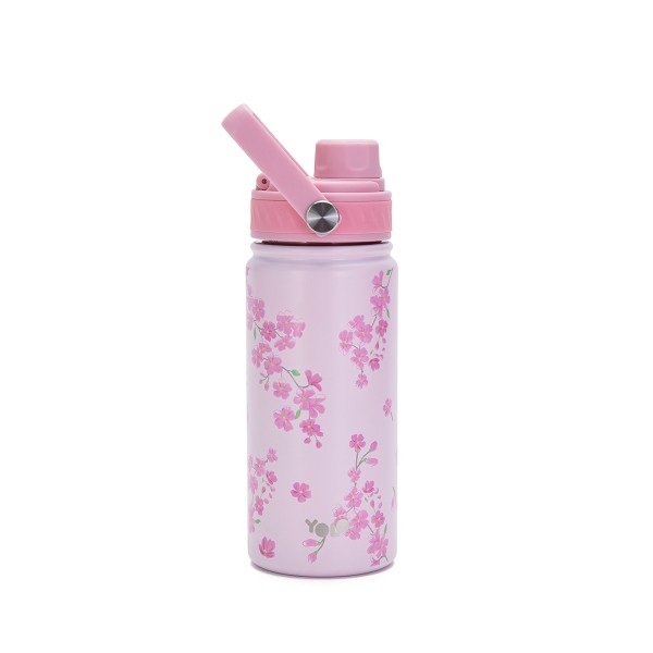 Yolo | Μεταλλικό Θερμός με Λαβή 500ml – Pink Blossom