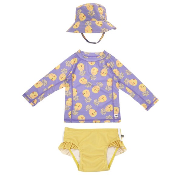 Zoocchini | Σετ UV Μαγιό, Bucket Καπέλο & Μπλούζα UPF50+ - Pineapple