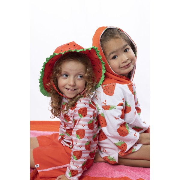 Zoocchini | Αντηλιακό Ολόσωμο Μαγιό με Μανίκια UV Daisy UPF50+ - Strawberry