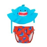 Zoocchini | Σετ Μαγιό Πάνα & Καπέλο UPF50+ 12-24m - Sherman the Shark