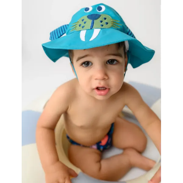 Zoocchini | Σετ Μαγιό Πάνα & Καπέλο UPF50+ 12-24m - Wally the Walrus