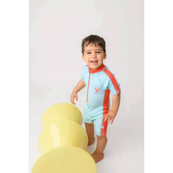 Zoocchini | Ολόσωμο Κοντομάνικο με στάμπα Lobster UPF50+ 4-5y - Light Blue
